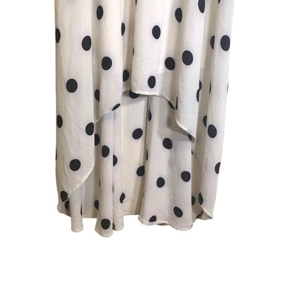 Forever 21 High Low Dress White with Black Polka Dot Size Medium - Picture 6 of 8